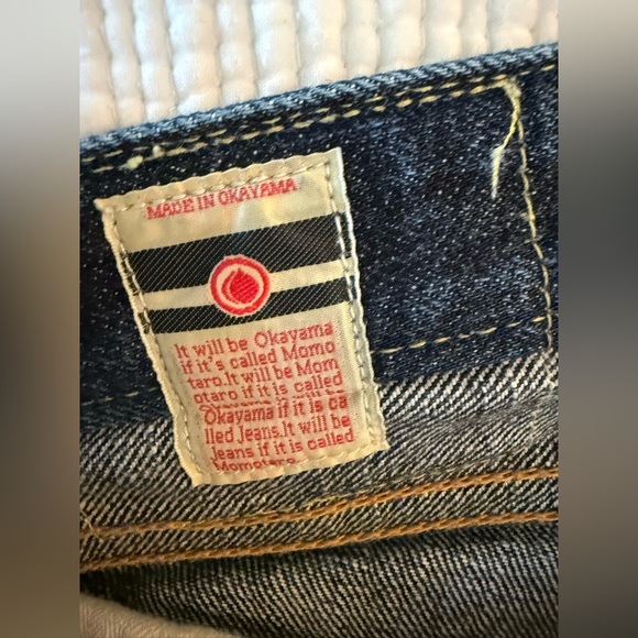 Momotaro dark wash White Warrior Stripe pocket sz 28 - Picture 14 of 16